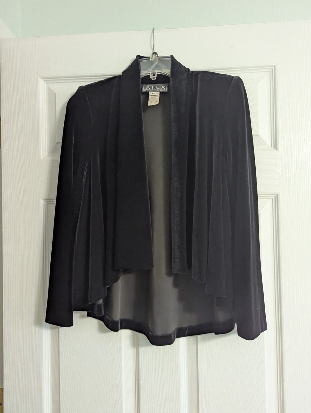 W, Formal Black Velvet Dressy Swing Jacket